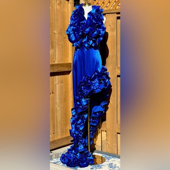 🆕 BRONX & BANCO 🧿 NWOT Aurora Cobalt Blue Gown, Sz XL / US 10 - Picture 3 of 16